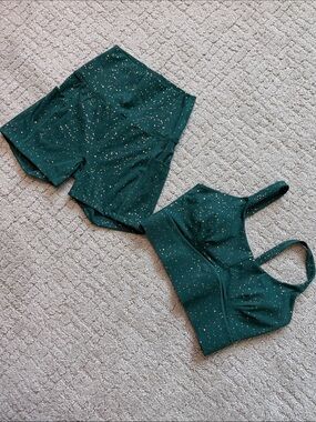 Champagne collection shorts and bra set sz small